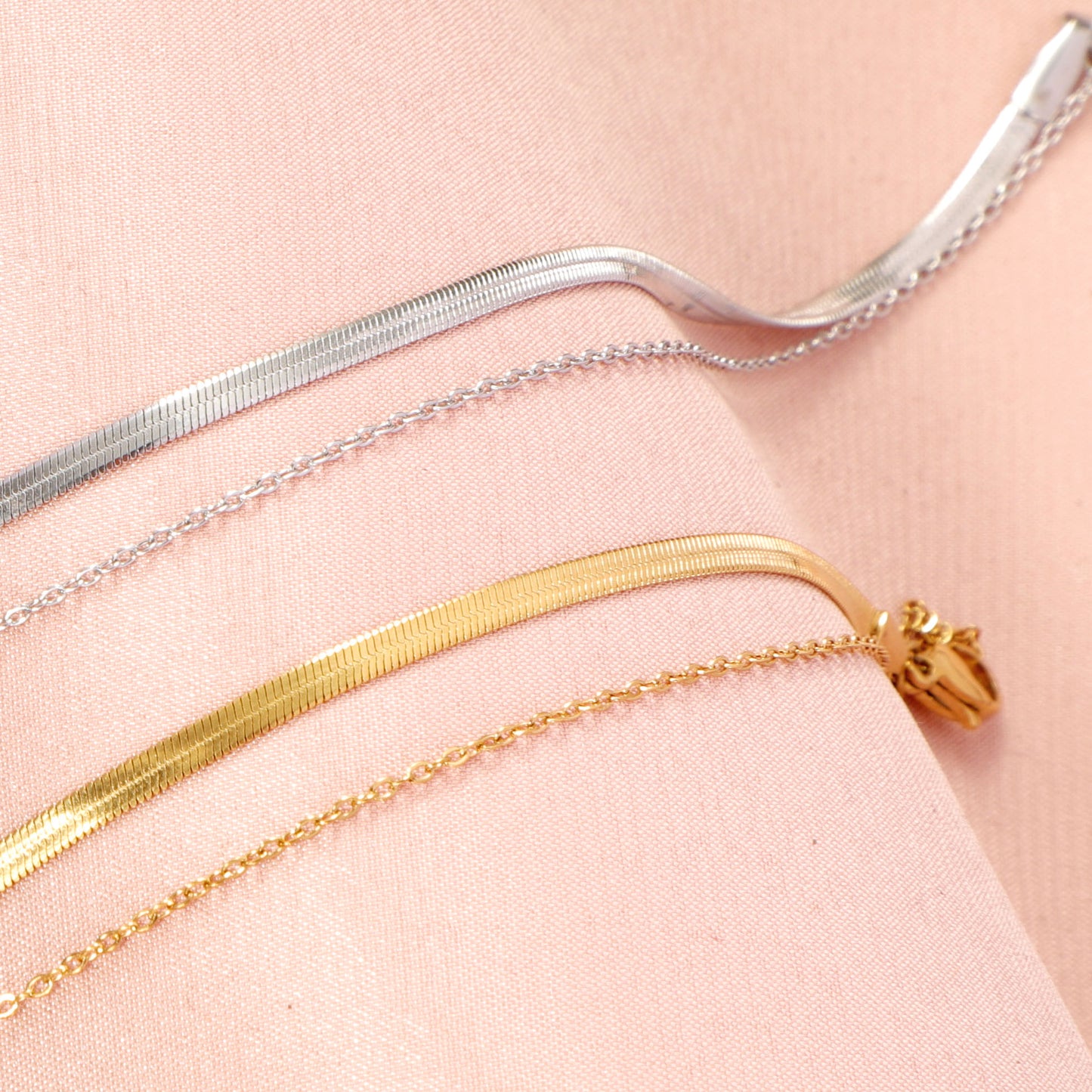 Simple double layer necklaces