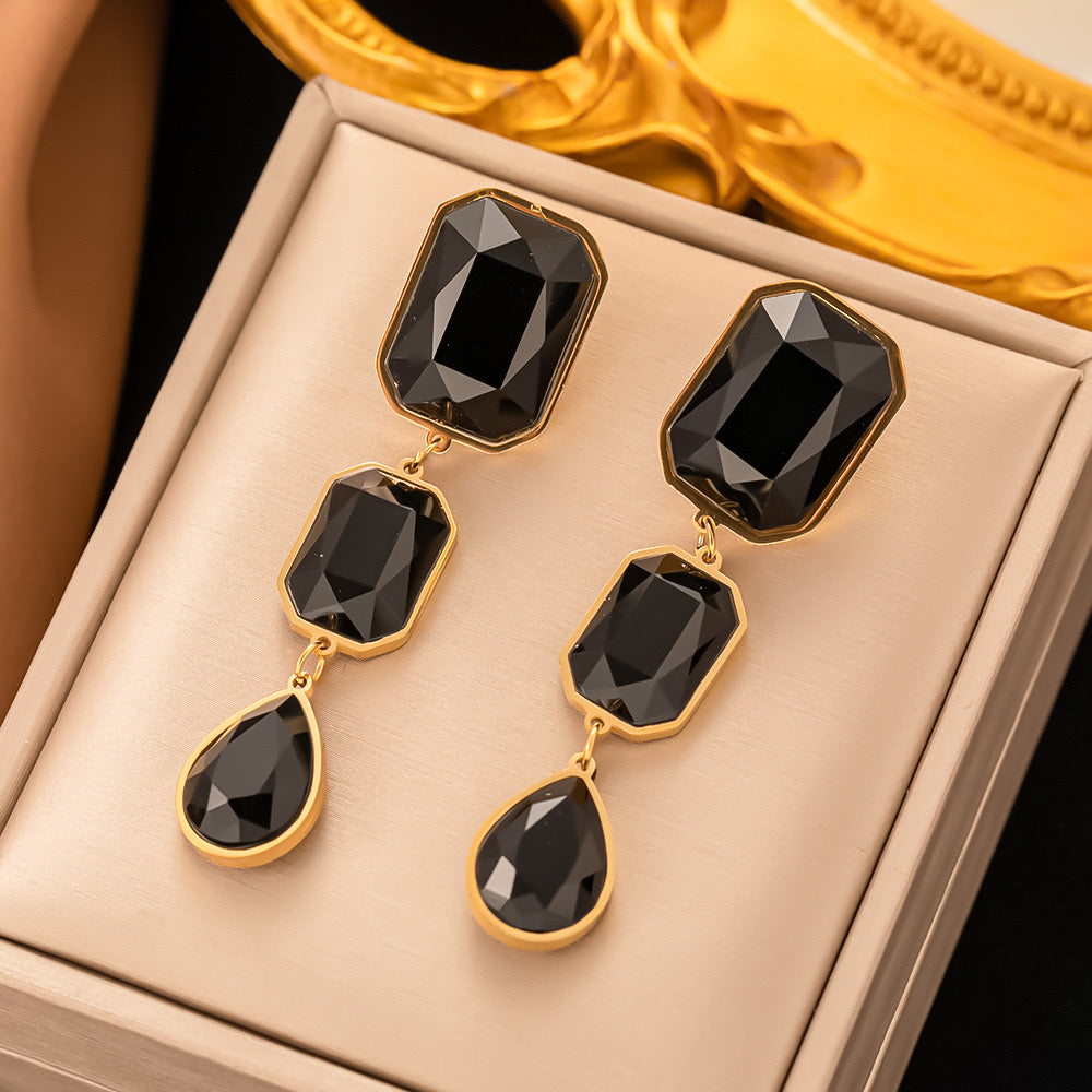 Rhinestone drop earrings