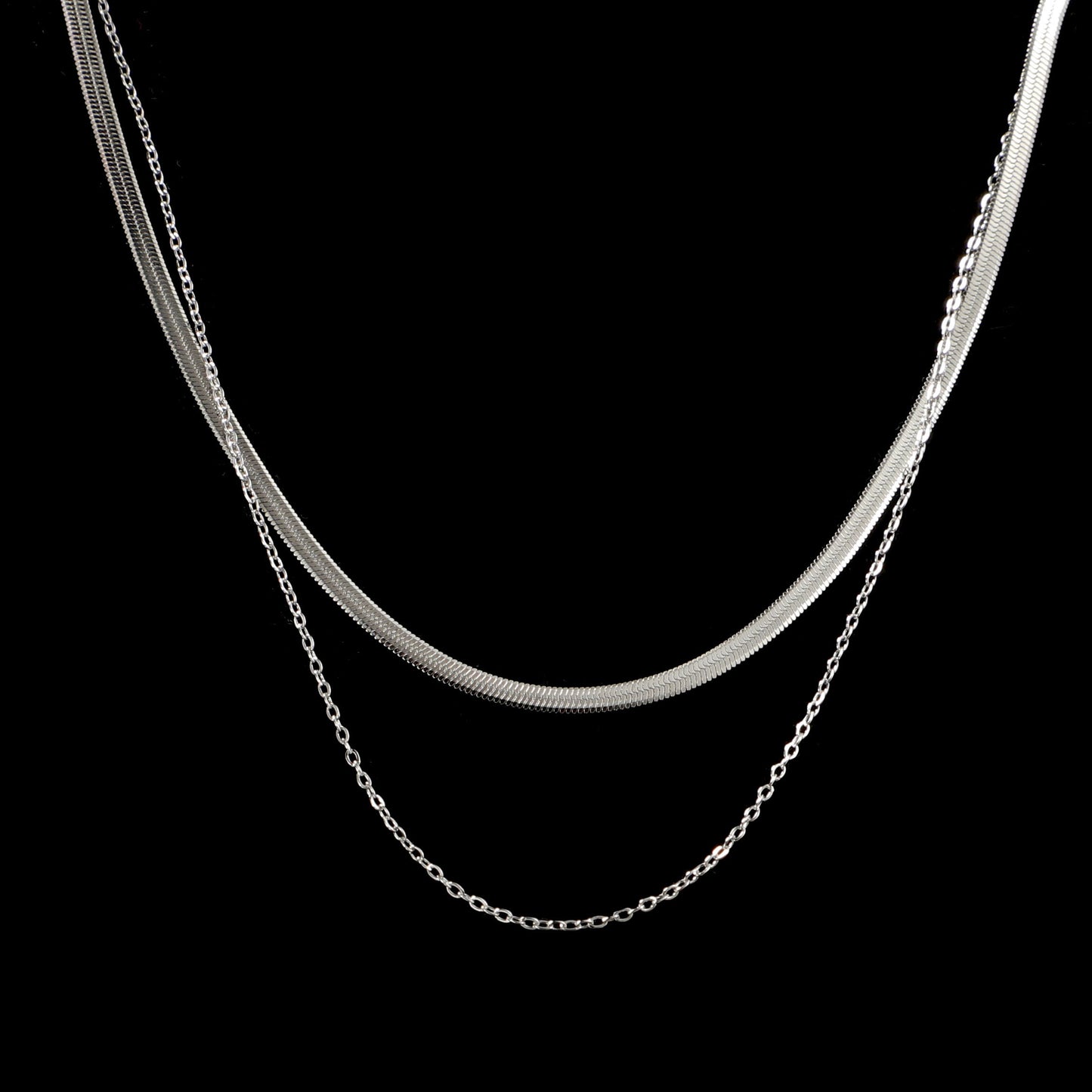 Simple double layer necklaces
