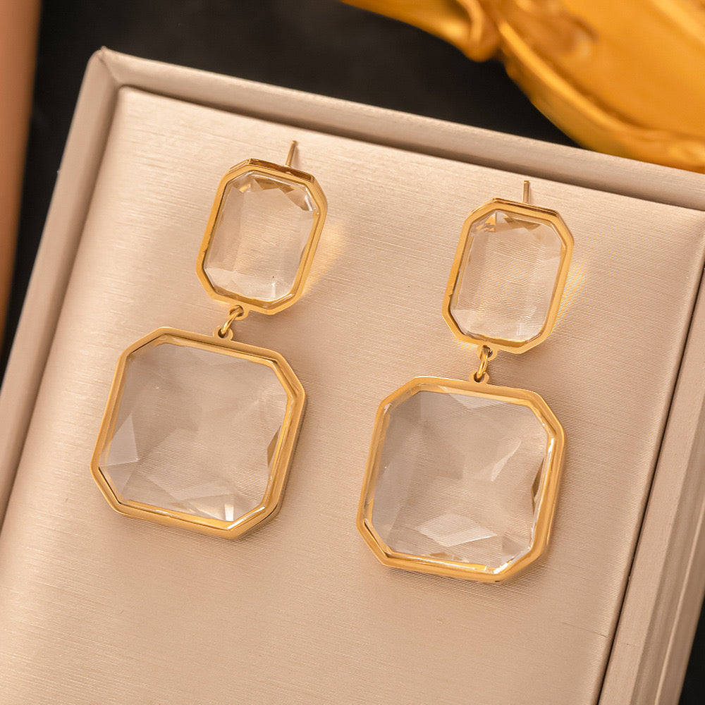 Rhinestone drop earrings