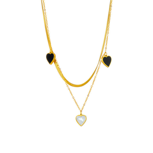 Double layer heart necklaces